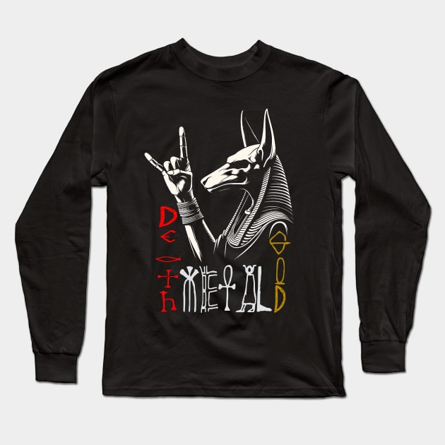 Anubis: Death Metal God Long Sleeve T-Shirt by MetalByte